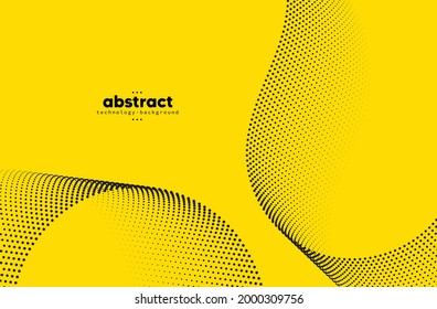 Abstract flow line digital technology, smooth particle wave, big data techno, design concept background and wallpaper, vector eps
