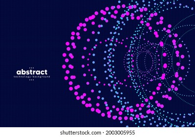 Tecnología digital de línea de flujo abstracto, onda de partículas lisas, tecnología de datos grandes, fondo de concepto de diseño y fondo de pantalla, eps vectoriales
