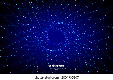 Tecnología digital de línea de flujo abstracto, onda de partículas lisas, tecnología de datos grandes, fondo de concepto de diseño y fondo de pantalla, eps vectoriales
