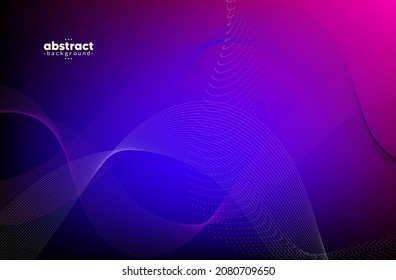 Abstract  flow line digital technology, smooth particle wave, big data techno, design concept background and wallpaper, vector eps

