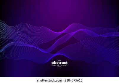 Tecnología digital de línea de flujo abstracto, onda de partículas lisas, tecnología de datos grandes, fondo de concepto de diseño y fondo de pantalla, eps vectoriales
