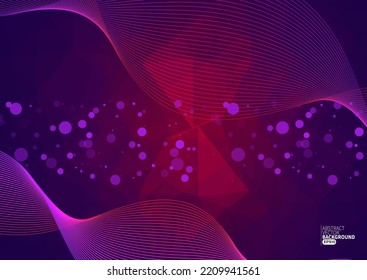 Abstract flow line digital technology, smooth particle wave, big data techno, design concept background and wallpaper, vector eps 