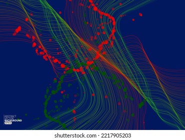 Abstract flow line digital technology, smooth particle wave, big data techno, design concept background and wallpaper, Modern  flowing wave lines. vector eps 