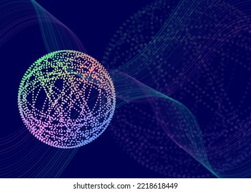 Abstract flow line digital technology, smooth particle wave, big data techno, design concept background and wallpaper, Modern flowing wave lines. vector eps
