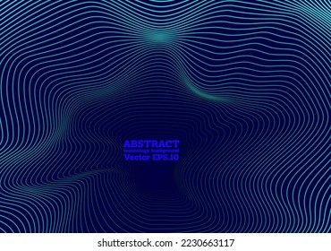 Abstract flow line digital technology, smooth particle wave, big data techno, design concept background and wallpaper, Vector illustration 