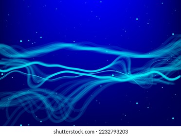 Abstract flow line digital technology, smooth particle wave, big data techno, design concept background and wallpaper, vector eps
