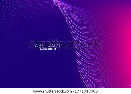 Abstract flow line digital technology, smooth particle wave, big data techno, design concept background and wallpaper, vector eps

