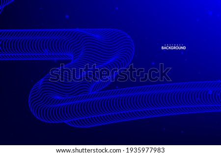 Abstract flow line digital technology, smooth particle wave, big data techno, design concept background and wallpaper, vector eps
