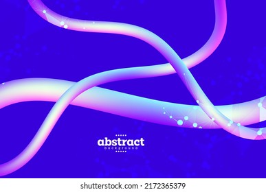 abstract flow line in gradient blue and violet with particle dots on navyblue background can be use for advertisement poster website banner notebook cover product package design vector eps.