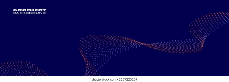 abstract flow line in orange and gradient blue on navyblue background can be use for notebook cover advertisement.