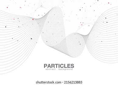 abstract flow line with particle horizontal with curve and twisted on white background can be use for technology package design product label food and beverage vector eps.