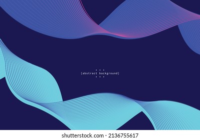 la línea de flujo abstracto con curva retorcida sobre fondo azul marino se puede utilizar para el folleto plantilla de la revista portada de la página web de la plantilla de la tecnología de la presentación de la caja de imágenes de los pasos vectores de arte.
