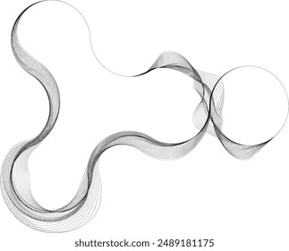 Abstract flow linear fluid circular shape .Curved lines pattern . Music sound wave . Vector illustration