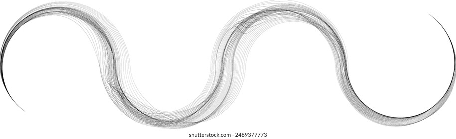 Abstract flow linear fluid round shapes .Curved lines pattern . Music sound wave . Vector illustration