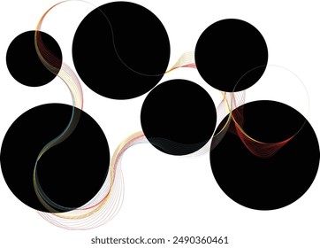 Abstract flow linear fluid round shapes .Curved lines pattern . Music sound wave . Vector illustration
