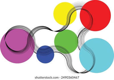 Abstract flow linear fluid round shapes .Curved lines pattern . Music sound wave . Vector illustration
