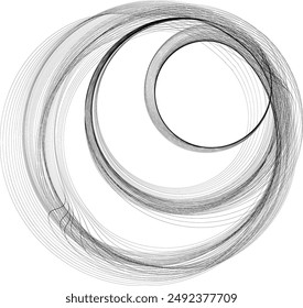 Abstract flow linear fluid round shapes .Curved lines pattern . Music sound wave . Vector illustration