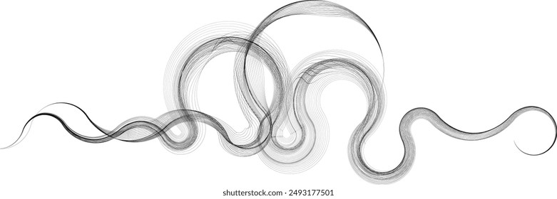 Abstract flow linear fluid  shapes .Curved lines pattern . Music sound wave . Vector illustration