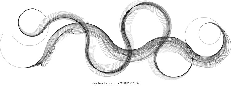 Abstract flow linear fluid  shapes .Curved lines pattern . Music sound wave . Vector illustration