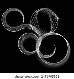 Abstract flow linear fluid  shapes .Curved lines pattern . Music sound wave . Vector illustration