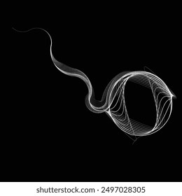 Abstract flow linear fluid  shapes .Curved lines pattern . Music sound wave . Vector illustration