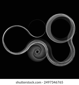 Abstract flow linear fluid  shapes .Curved lines pattern . Music sound wave . Vector illustration
