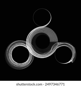 Abstract flow linear fluid  shapes .Curved lines pattern . Music sound wave . Vector illustration