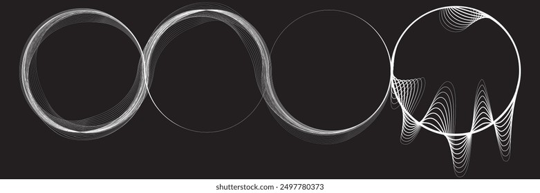 Abstract flow linear fluid  shapes .Curved lines pattern . Music sound wave . Vector illustration