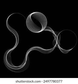Abstract flow linear fluid  shapes .Curved lines pattern . Music sound wave . Vector illustration