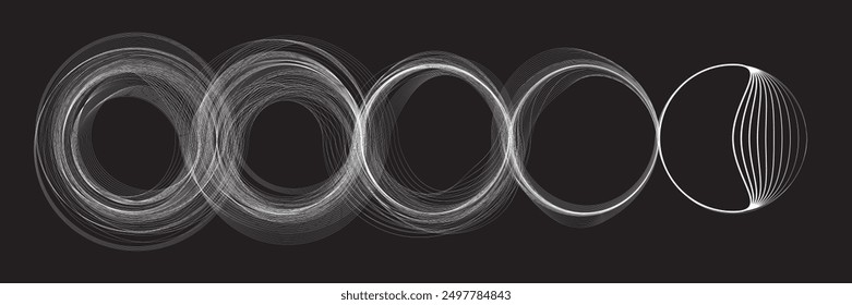 Abstract flow linear fluid  shapes .Curved lines pattern . Music sound wave . Vector illustration