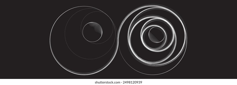 Formas de fluido lineal de flujo Abstractas. Patrón de líneas curvas . Onda de sonido de música . Ilustración vectorial