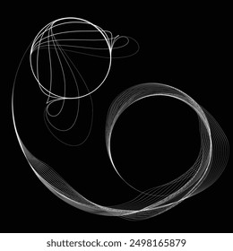 Abstract flow linear fluid  shapes .Curved lines pattern . Music sound wave . Vector illustration
