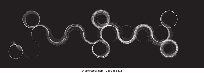 Abstrakter Fluss lineare Fluid Formen .Gebogene Linien Muster . Musik-Klangwelle . Vektorgrafik