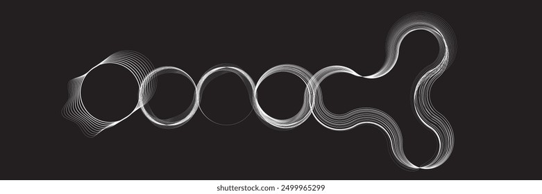 Abstract flow linear fluid  shapes .Curved lines pattern . Music sound wave . Vector illustration