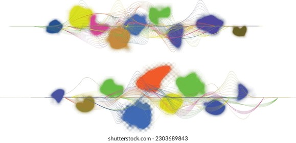 Abstract flow linear fluid wavy shape .Striped linear pattern . Music sound wave . Vector illustration