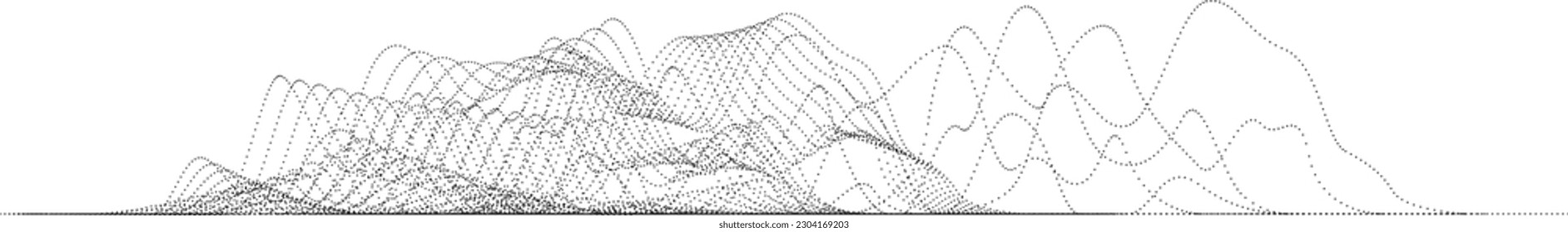 Abstract flow linear fluid wavy shape .Striped linear pattern . Music sound wave . Vector illustration