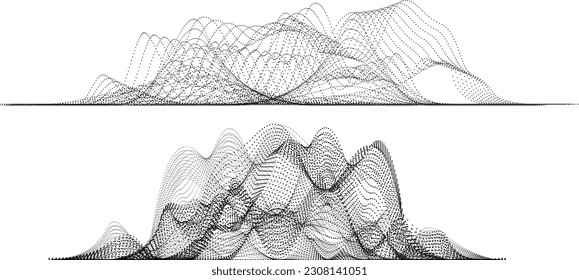 Forma ondulada lineal de flujo abstracto de fluido. Ola de sonido musical. Ilustración del vector