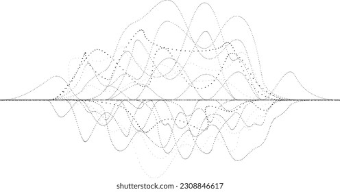 Abstract flow linear fluid wavy shape .Striped linear pattern . Music sound wave . Vector illustration