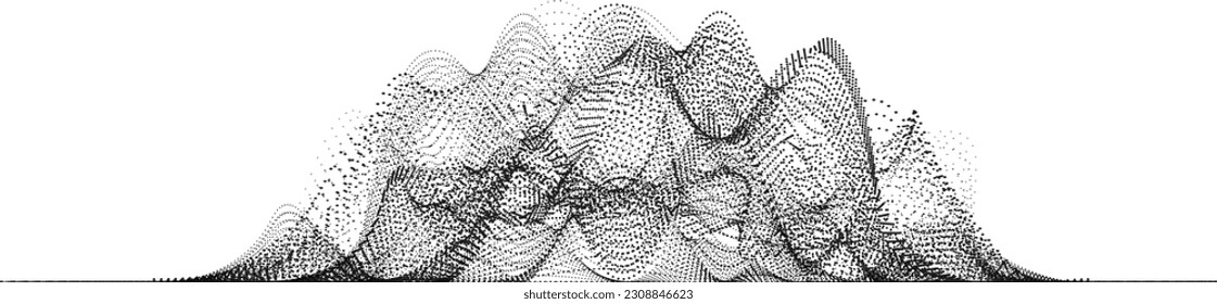 Abstract flow linear fluid wavy shape .Striped linear pattern . Music sound wave . Vector illustration