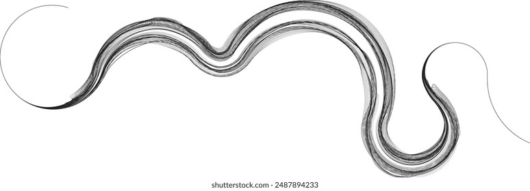 Abstract flow linear fluid wavy shape .Curved lines pattern . Music sound wave . Vector illustration