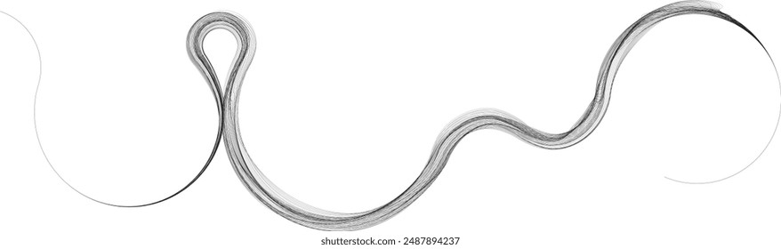 Abstract flow linear fluid wavy shape .Curved lines pattern . Music sound wave . Vector illustration