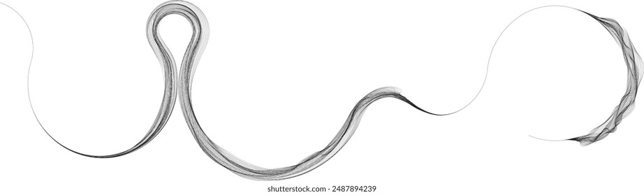 Abstract flow linear fluid wavy shape .Curved lines pattern . Music sound wave . Vector illustration