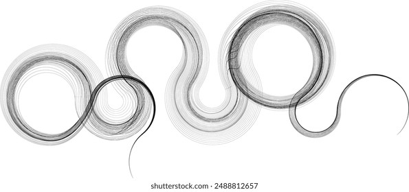 Flujo Abstractas de forma lineal fluido ondulado. Patrón de líneas curvas . Ola de sonido musical . Ilustración vectorial