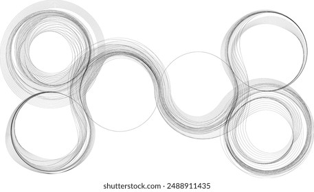 Abstract flow linear fluid wavy shape .Curved lines pattern . Music sound wave . Vector illustration