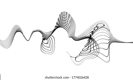 Abstract flow Linear halftone dots Background . Vector Design .