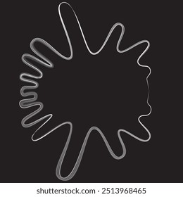 Abstract flow lines background . Digital round equalizer .Fluid wavy shape .Striped linear pattern . Music sound wave . Vector illustration