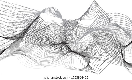 Abstract flow lines background . Fluid wavy shape .Striped linear pattern . Vector illustration