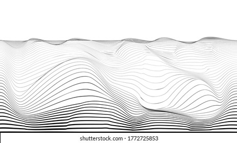 Abstract Flow Lines Background . Fluid Wavy Shape .Striped Linear Pattern . Vector Illustration