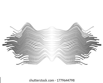 Abstract flow lines background . Fluid wavy shape .Striped linear pattern . Vector illustration