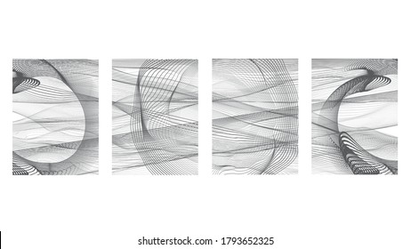 Abstract flow lines background . Fluid wavy shape .Striped linear pattern . Vector illustration